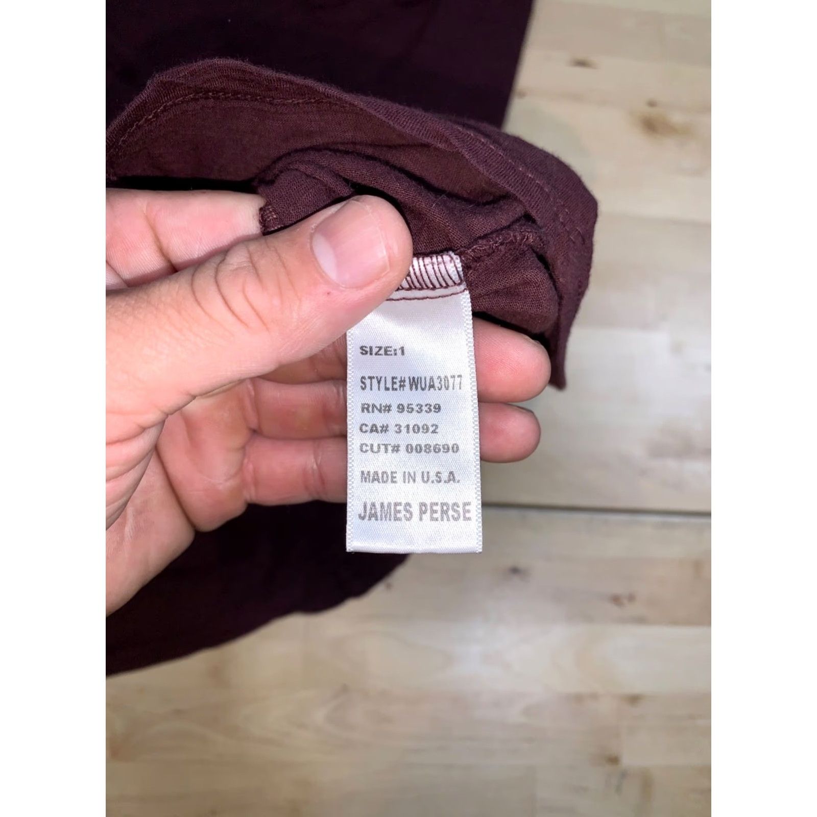 James Perse VINTAGE James Perse Button Up Women 1 Burgundy Long Sleeve Casual 13077 Size XS / US 0-2 / IT 36-38 - 6 Thumbnail