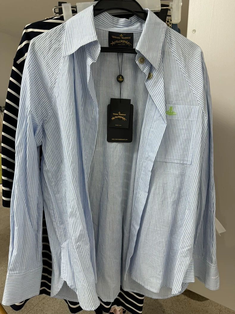 Vivienne Westwood Vivienne Westwood Blue vertical striped shirt jacket Size XS / US 0-2 / IT 36-38 - 1 Thumbnail