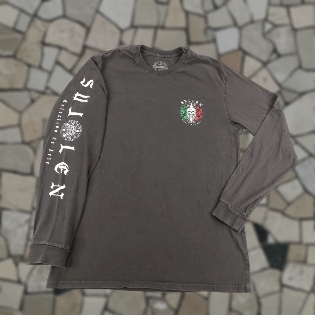 Vintage VINTAGE Sullen Shirt Graphic Print Long Sleeve Crew Neck Mens Large Gray Skull Tattoo Art Size US L / EU 52-54 / 3 - 1 Thumbnail