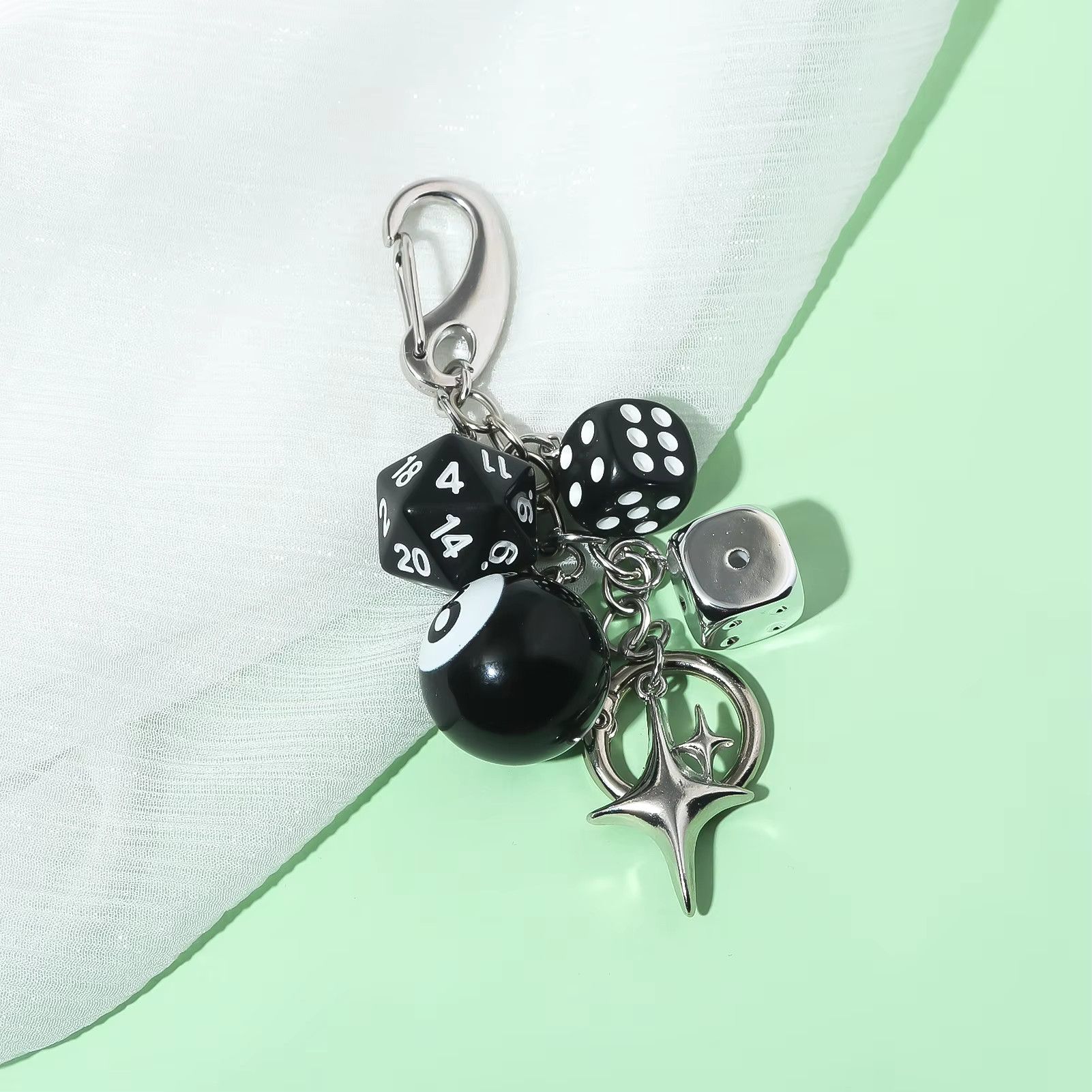 Jewelry Star Alloy Waist Charms Dice Keychain Size ONE SIZE - 4 Thumbnail