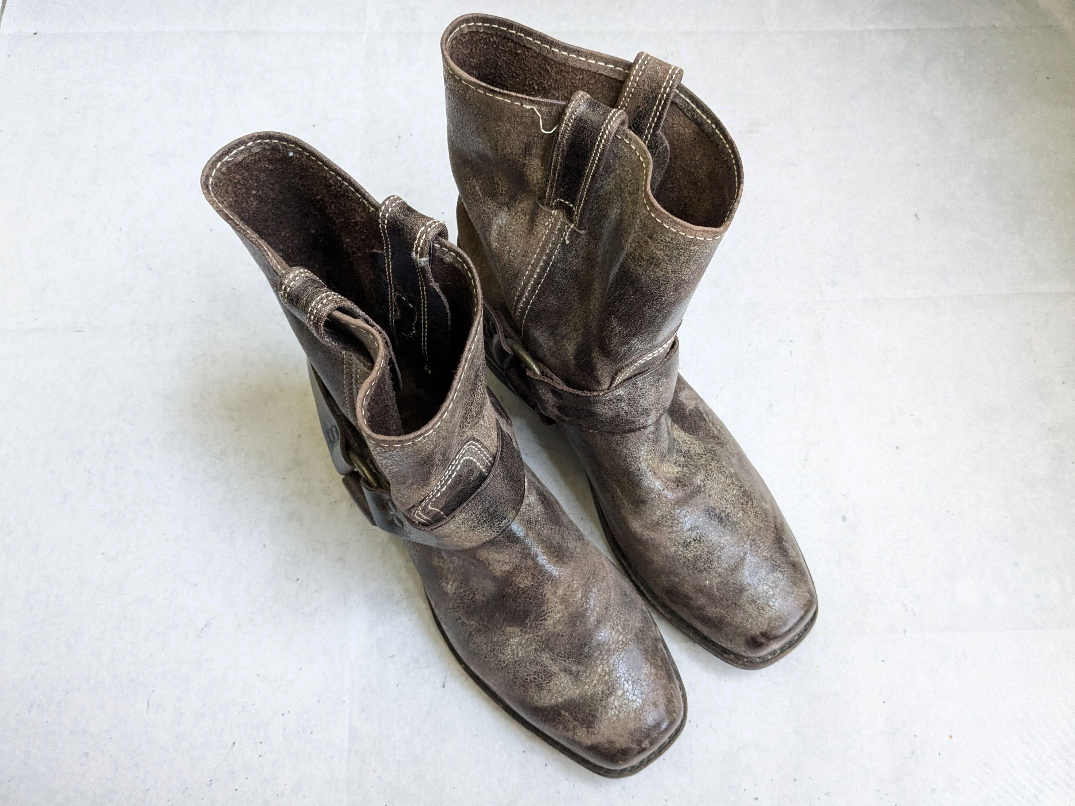 Frye Frye Harness Boots Brown Leather 11.5 M Leather Buckle Size US 11.5 / EU 44-45 - 4 Thumbnail