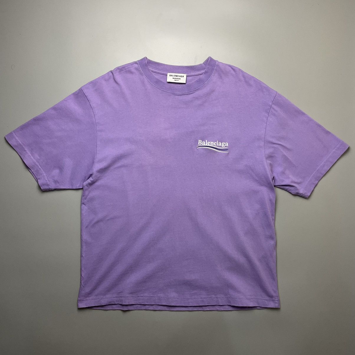 Balenciaga Balenciaga Violet Logo Print Oversized T Shirt Size US XS / EU 42 / 0 - 1 Thumbnail