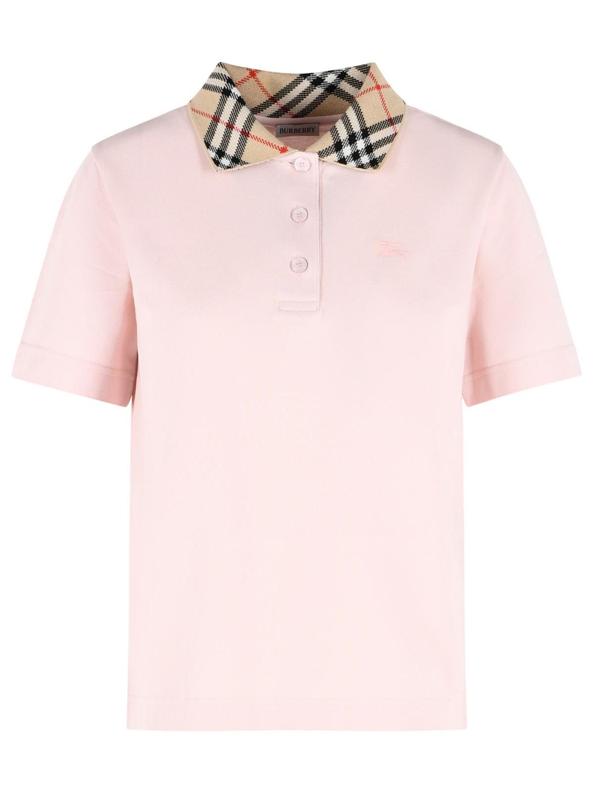 Burberry 'imogen' Pink Cotton Polo Shirt, Women's (Size Xs)