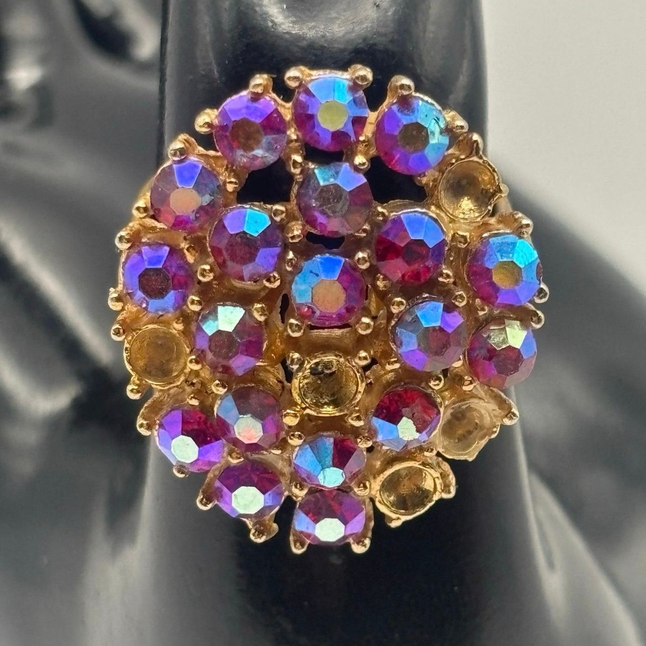 Other Pink & Gold Crystal Ring Size ONE SIZE - 2 Thumbnail