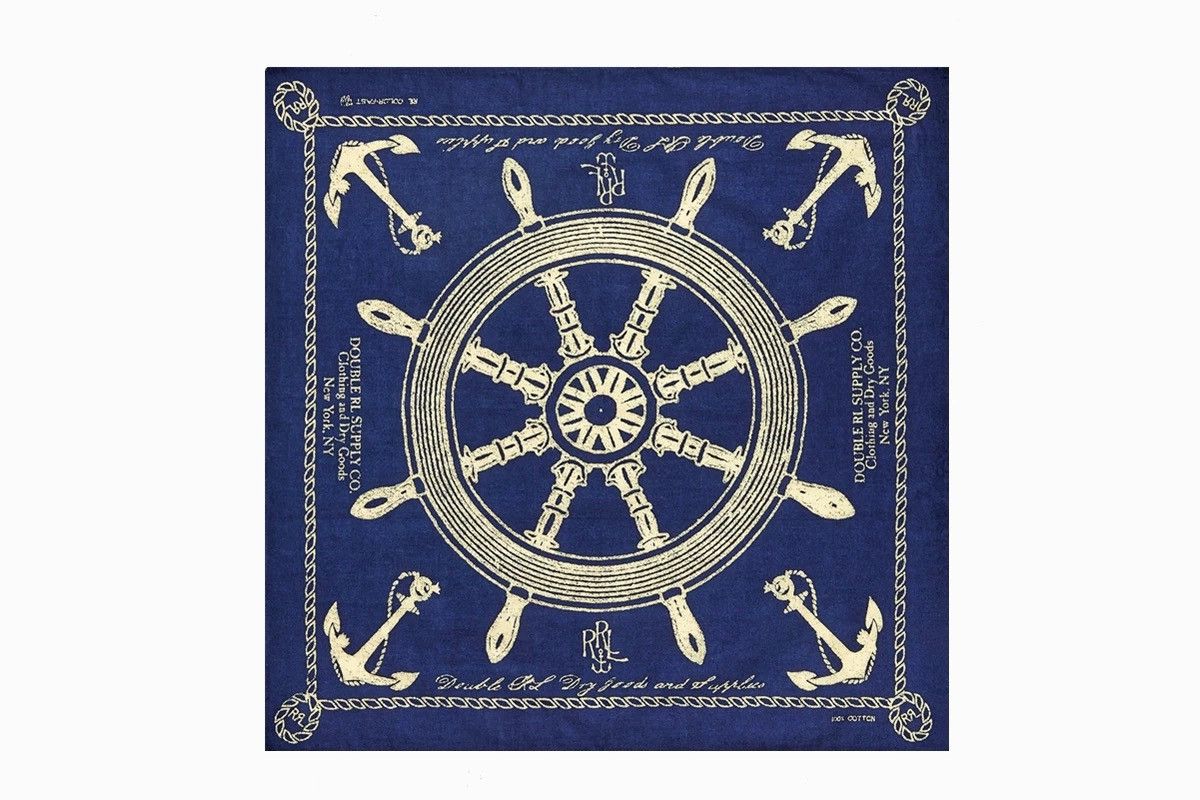 RRL Ralph Lauren RRL INDIGO Bandana COTTON Scarf handkerchief Size ONE SIZE - 8 Thumbnail
