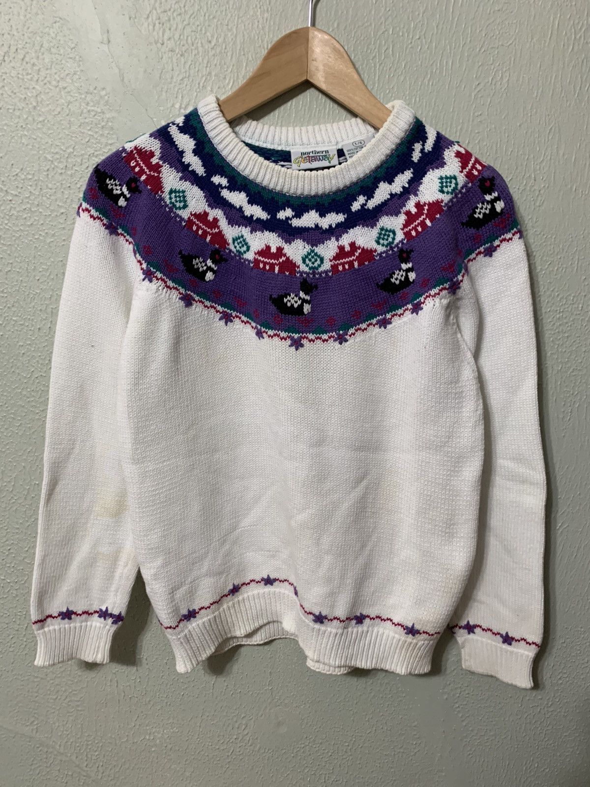 Vintage Vintage Heliotrope Loon Ring Neck Knit Sweater Size US M / EU 48-50 / 2 - 1 Thumbnail