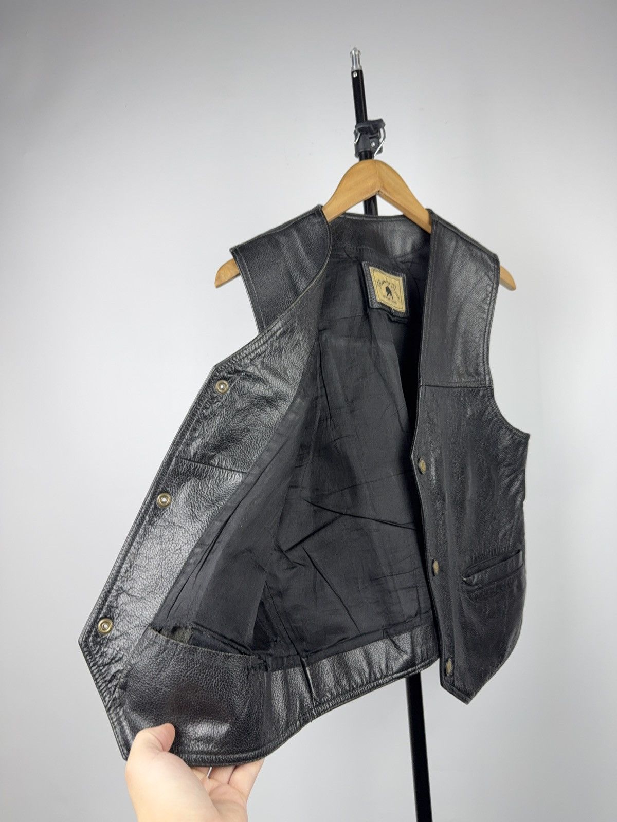Leather Vintage 90s Retro Leather Moto Biker Rock Opium Vest Size S Size US S / EU 44-46 / 1 - 13 Thumbnail