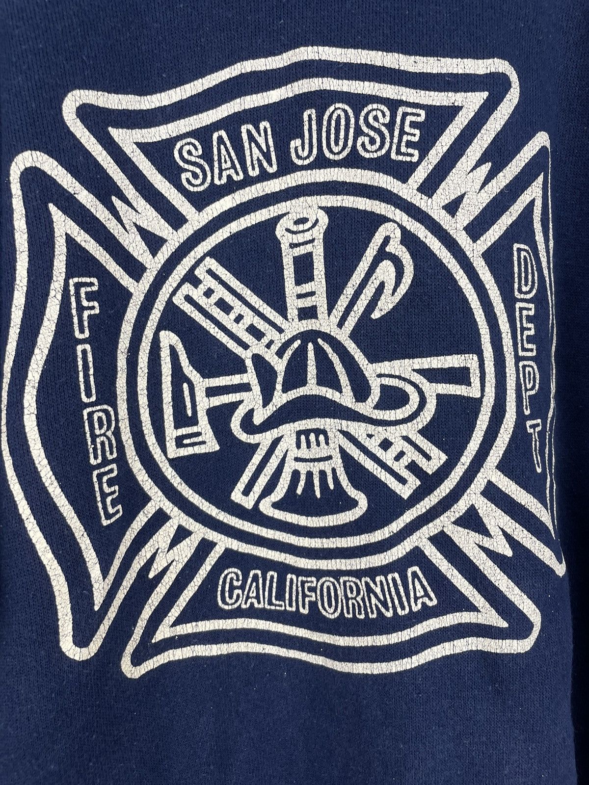 Vintage Vintage 80s San Jose Fire Dept California sweatshirt Size US XL / EU 56 / 4 - 4 Thumbnail