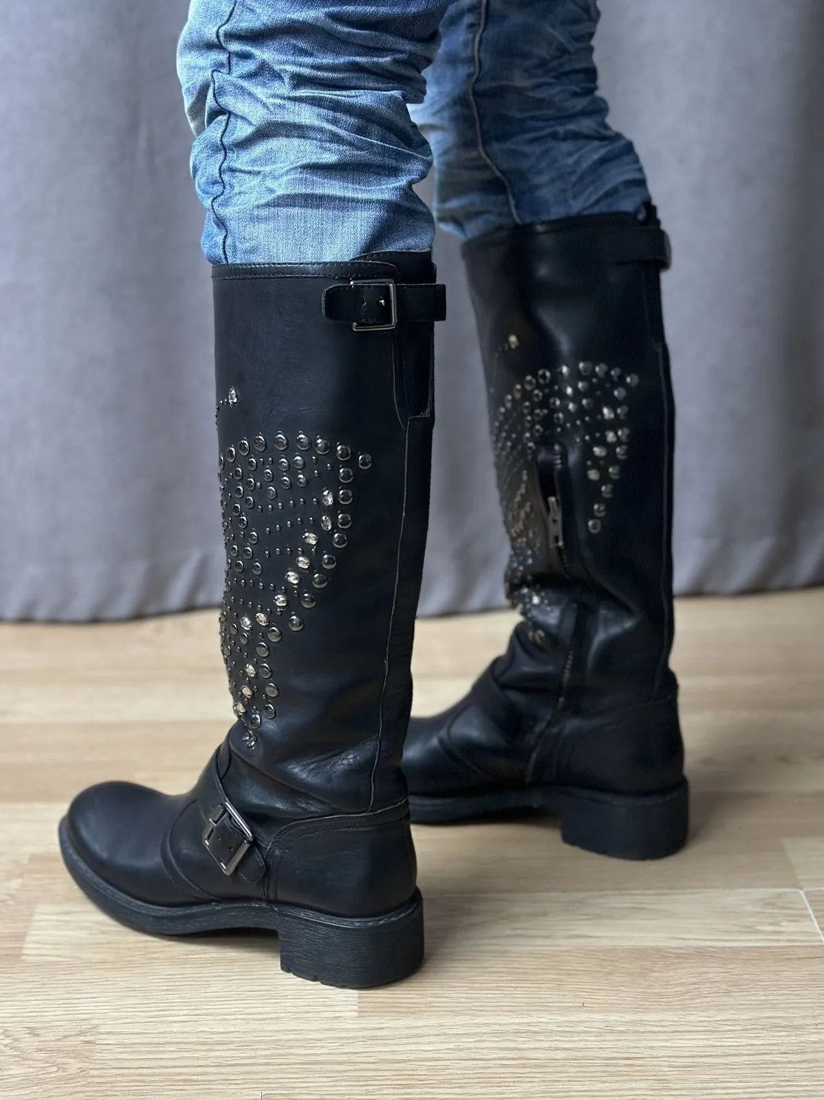 ASH Vintage Leather High Heel Boots Avantgarde Gothic Y2K Guidi Size US 6 / IT 36 - 15 Thumbnail
