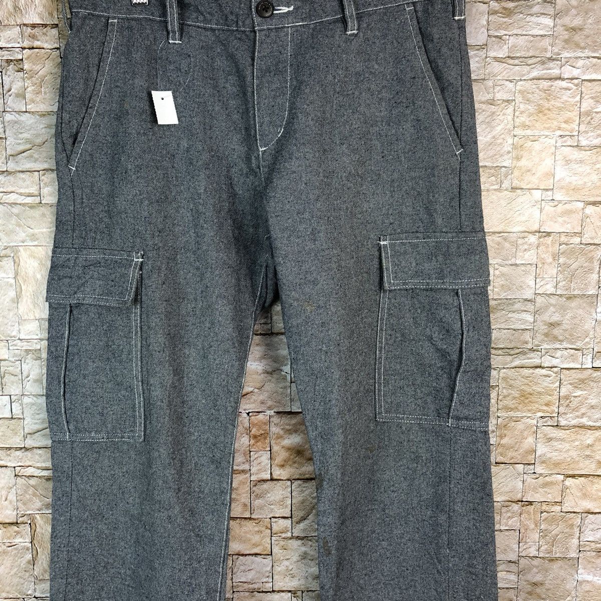 Japanese Brand Ikka Grey Cargo utility tactical Multipocket Pants #A840 Size US 31 - 11 Thumbnail