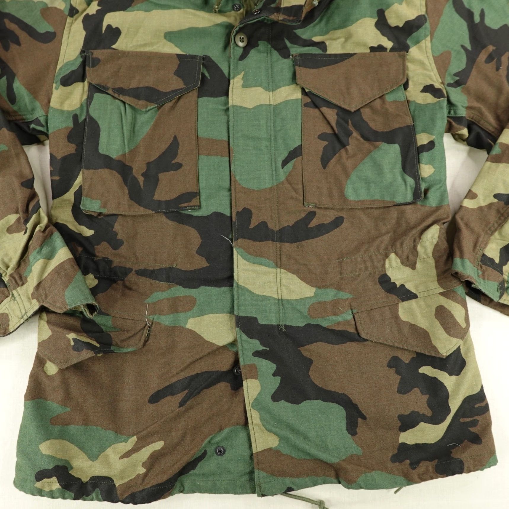 Alpha Industries VINTAGE Alpha Industries Military Jacket Small Green Camo Coat 80s Men Size US S / EU 44-46 / 1 - 3 Thumbnail