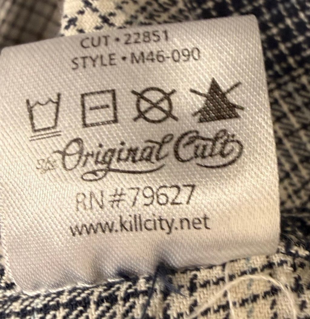 Kill City Men's KILL CITY Blue White Plaid Casual Button Down Shirt M Size US M / EU 48-50 / 2 - 9 Thumbnail