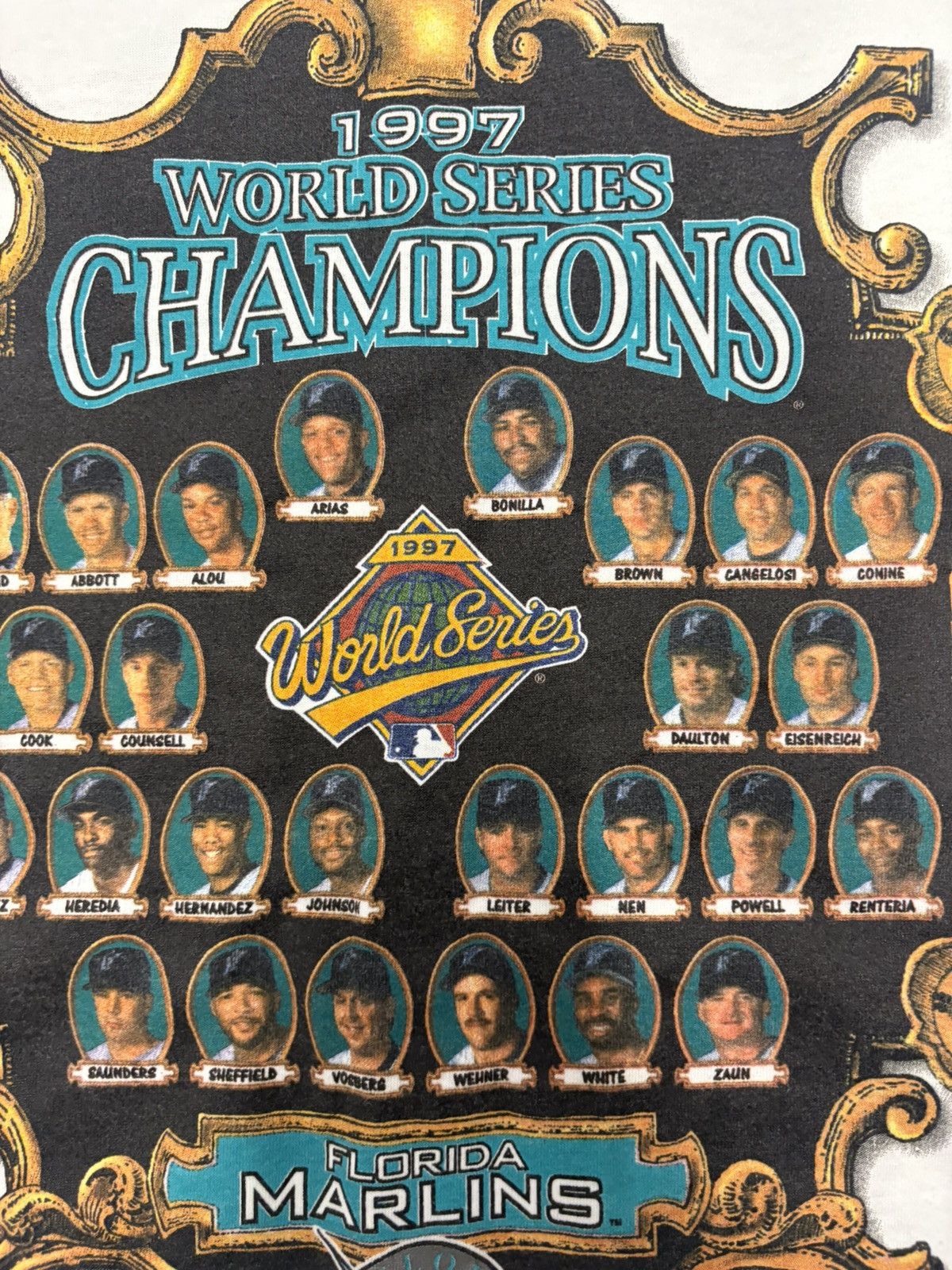 Starter × Vintage 1997 Miami Marlins championship t shirt Size US XL / EU 56 / 4 - 4 Thumbnail