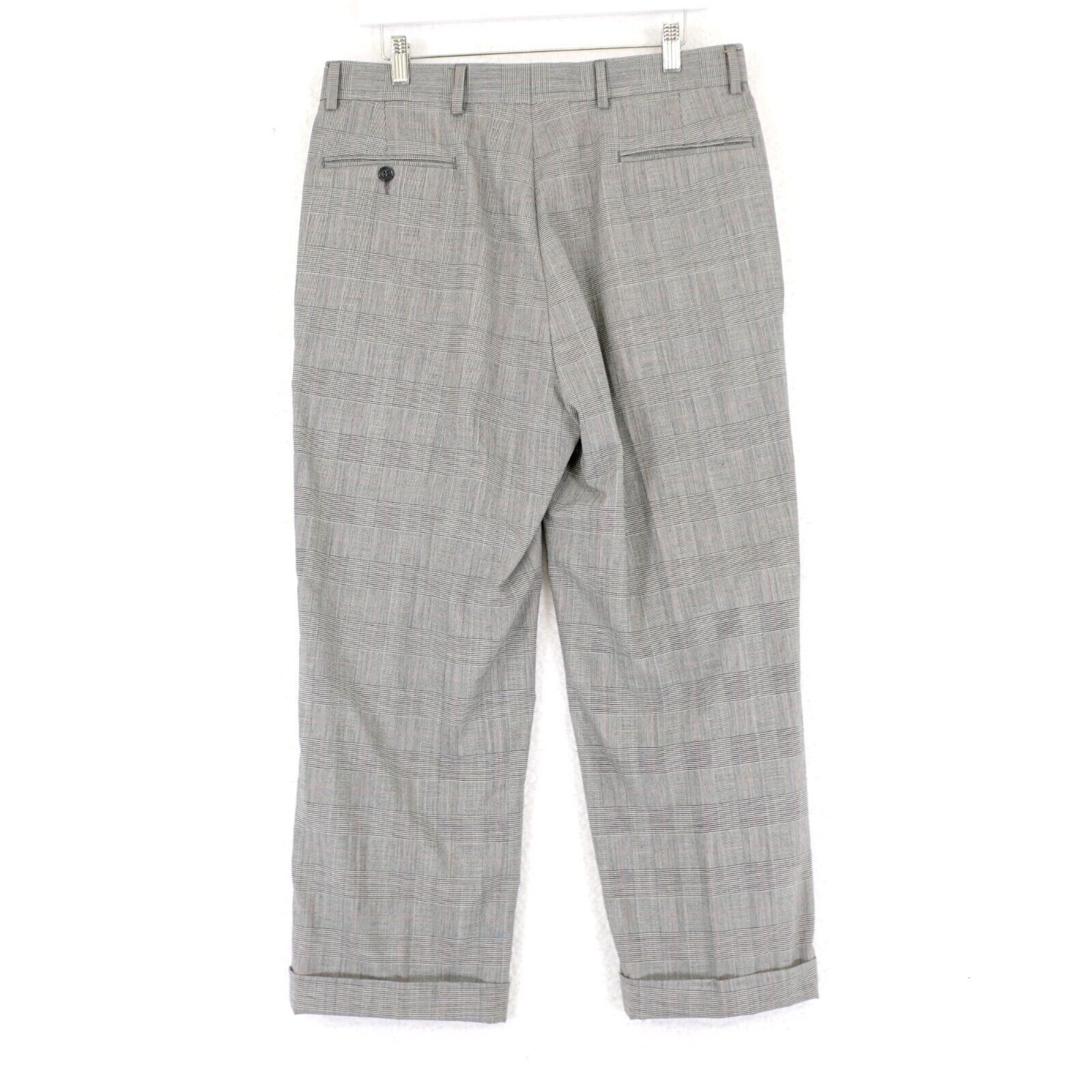 Jos. A. Bank Jos A Bank Glen Plaid Gray Wool W/ Red Windopane 34/26 Dress Size 34S - 5 Thumbnail
