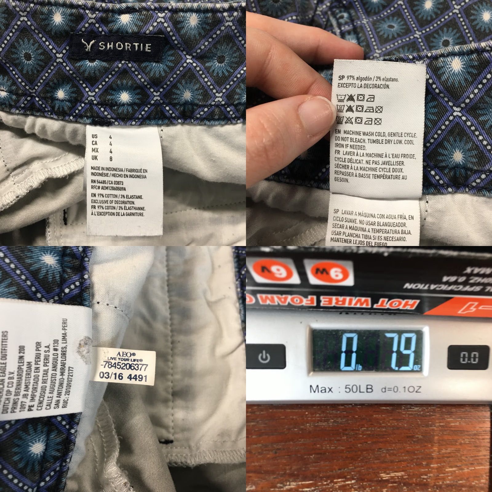 American Eagle Outfitters American Eagle Outfitters Stretch Chino Shorts Women 4 Blue Floral Size 27" / US 4 / IT 40 - 10 Thumbnail