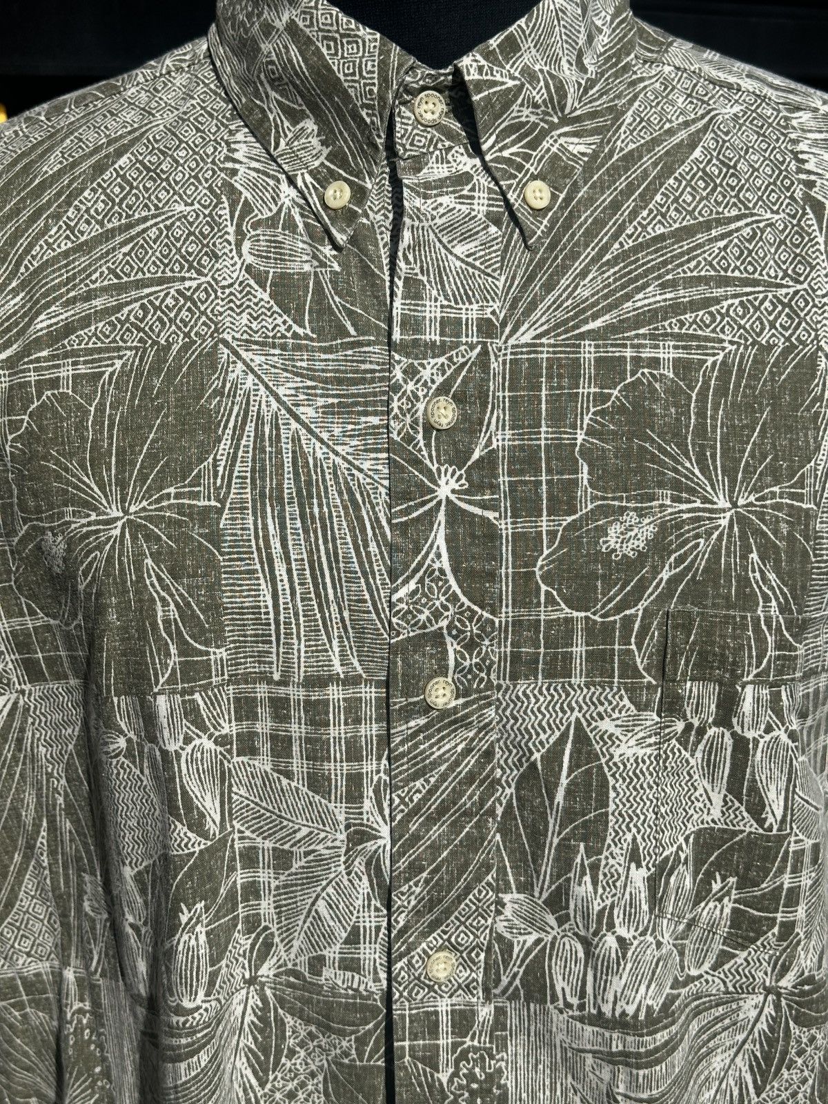 Reyn Spooner Reyn Spooner Hawaiian Print Green Full Button Men's Large Size US L / EU 52-54 / 3 - 3 Thumbnail