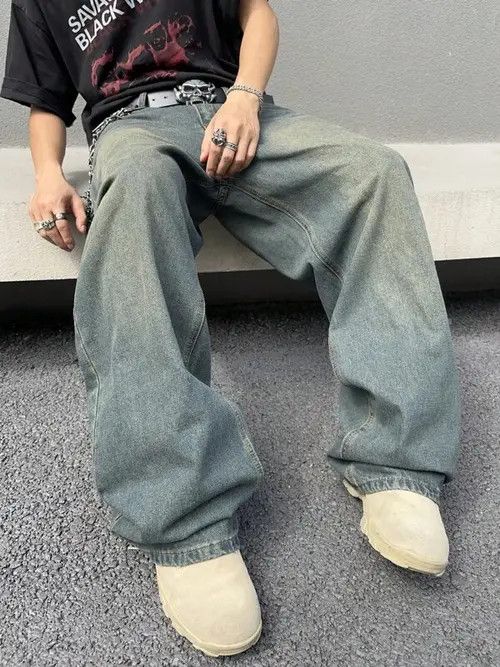 Jean Washed Baggy Denim Jeans Skate Size US 32 / EU 48 - 4 Thumbnail