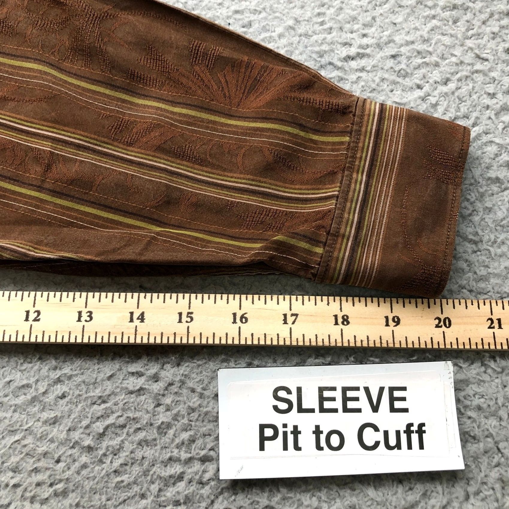 Tommy Bahama Tommy Bahama Button Up Dress Shirt Striped Long Sleeve Mens Large L Brown Size 42R - 7 Thumbnail