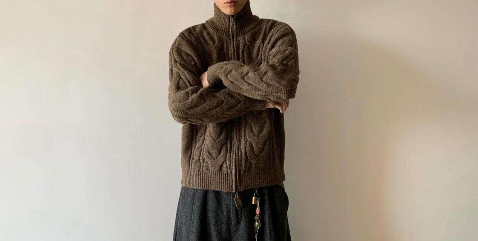 Vintage Cozy Cable Knit Zip-Up Sweater Size US M / EU 48-50 / 2 - 3 Thumbnail