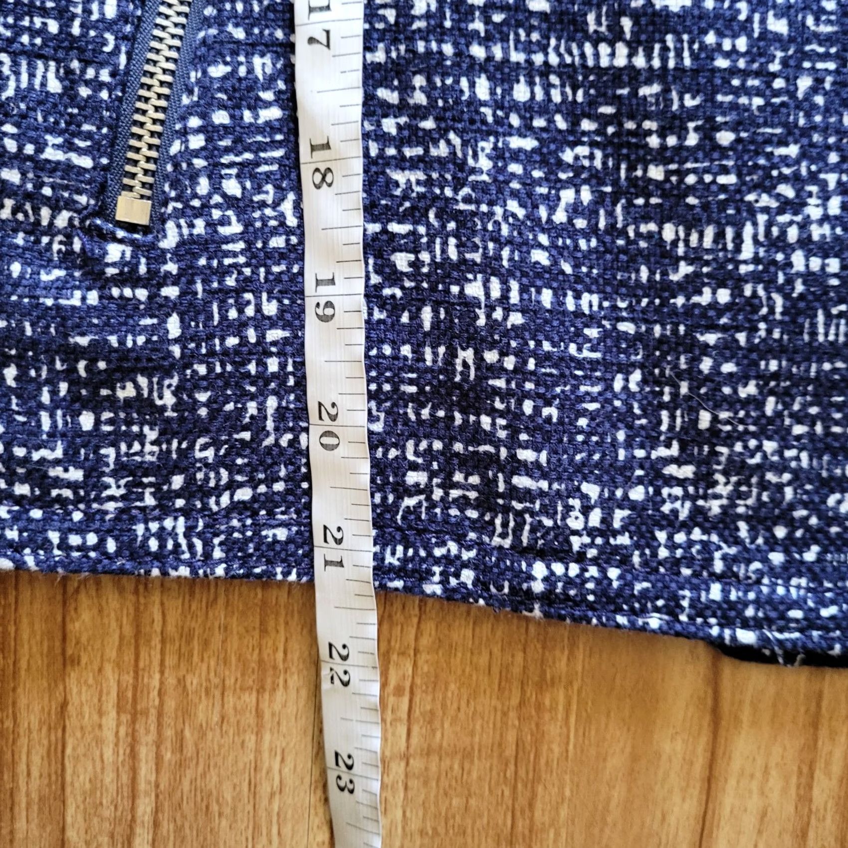 Gap Gap Denim Blue Tweed Moto Jacket - Women Size S, Zip Up, Long Sleeve, Casual Coat Size S / US 4 / IT 40 - 7 Thumbnail