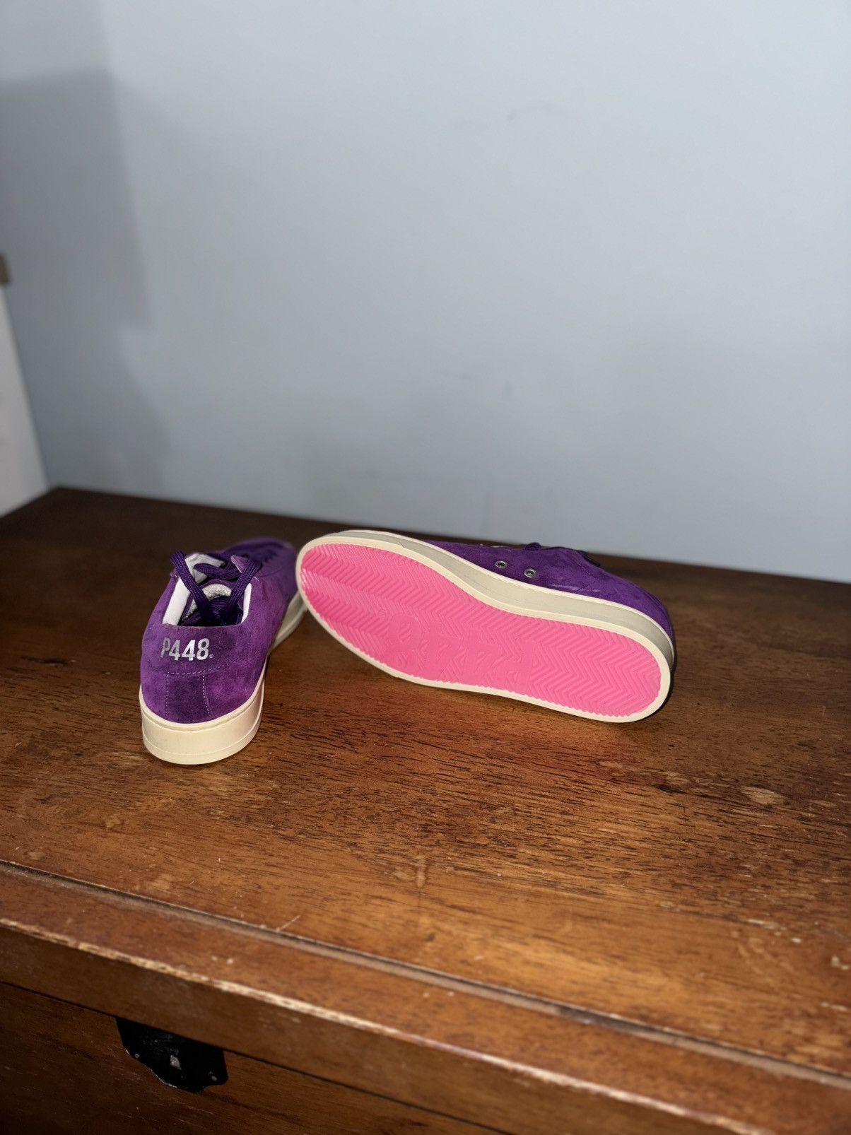 P448 P448 Jack Purple Suede Sneakers Size US 8 / IT 38 - 2 Thumbnail