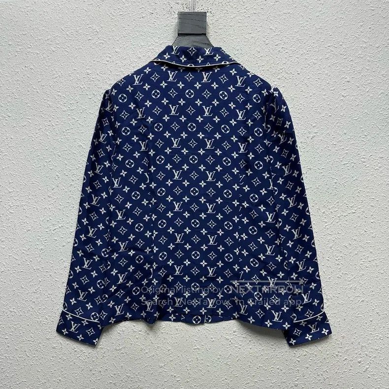 Louis Vuitton Louis Vuitton Logo Full Print Pajama Style Dark Blue Long Size XS / US 0-2 / IT 36-38 - 2 Thumbnail