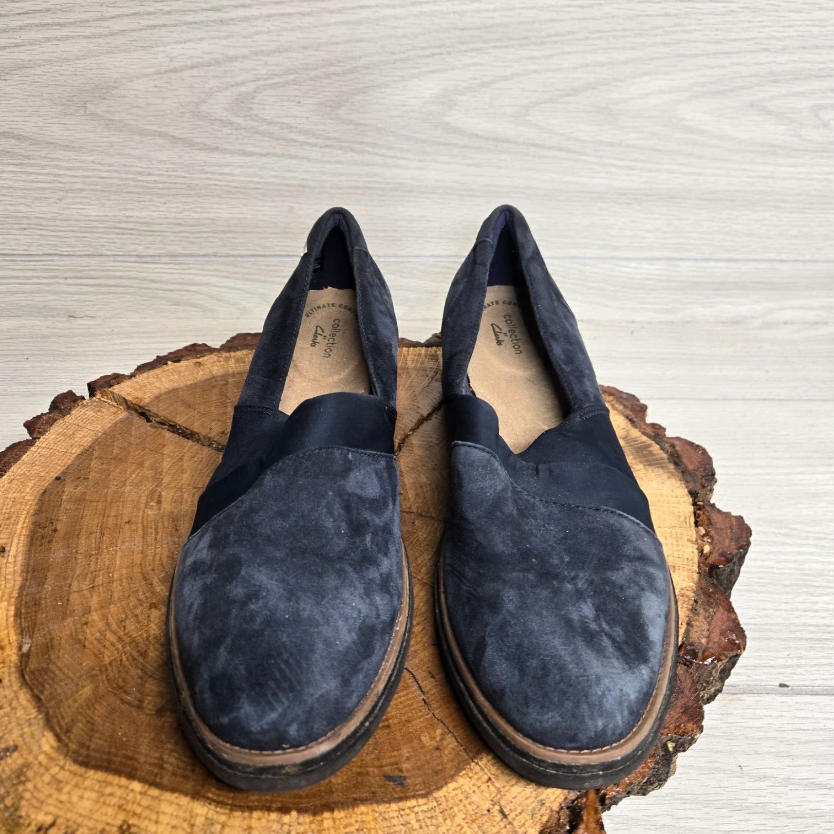 Clarks Clarks Collection Blue Suede Low Wedge Slip-On Loafers Adult Women's 11 Size US 11 / IT 41 - 3 Thumbnail