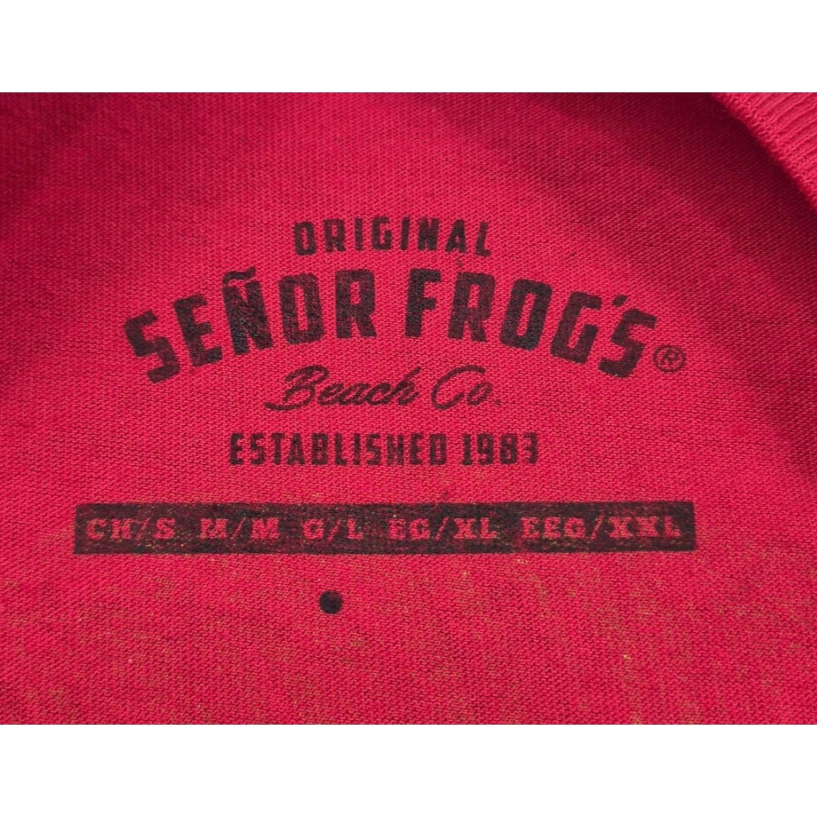 Vintage Señor Frog's Shirt Mens Large Red Vallarta Mexico Beach Graphic Tee Hammock Shirt T-Shirt Casual Crew Neck Logo Size US L / EU 52-54 / 3 - 7 Thumbnail