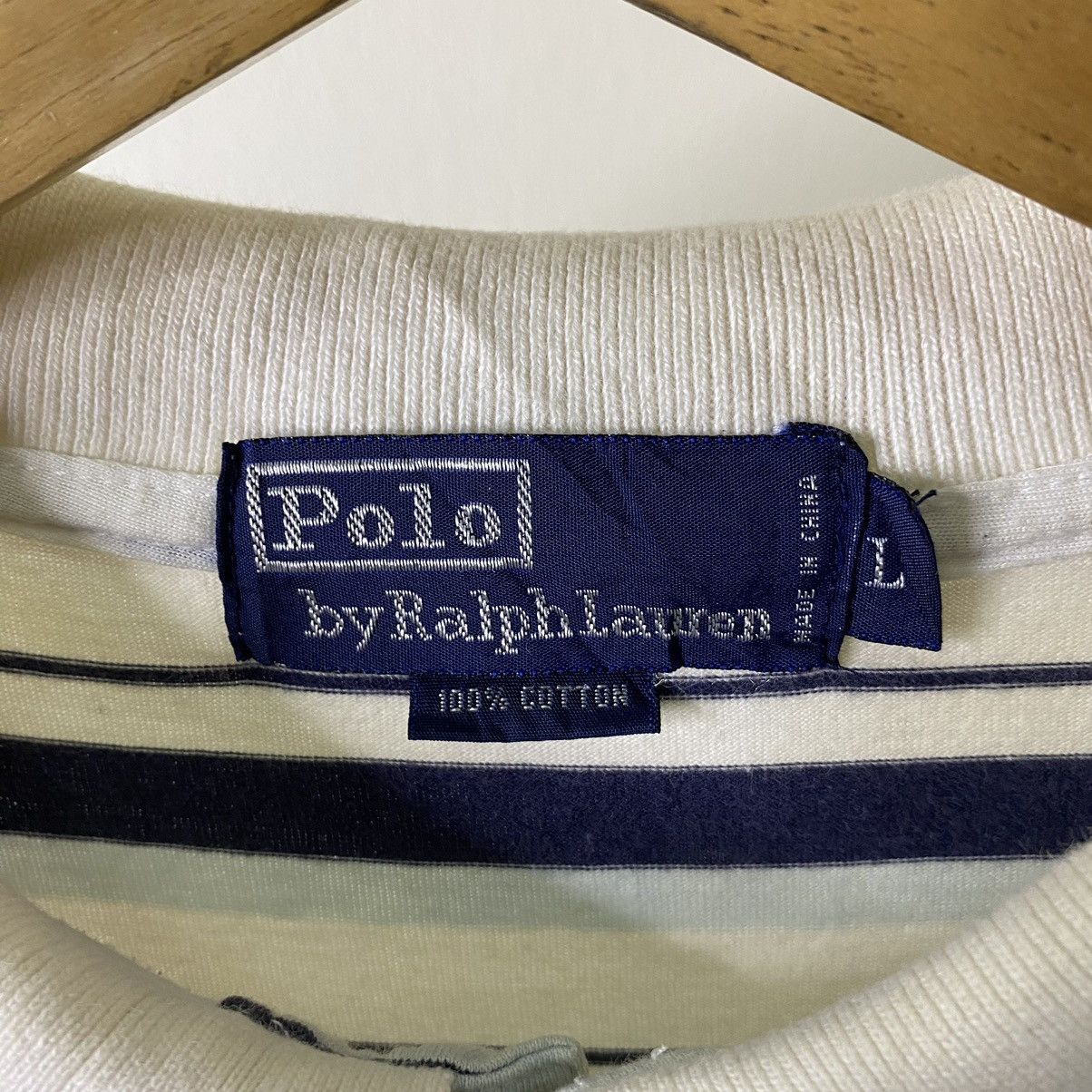 Polo Ralph Lauren Vintage Polo Ralph Lauren Stripes Polo Tee Size US L / EU 52-54 / 3 - 3 Thumbnail