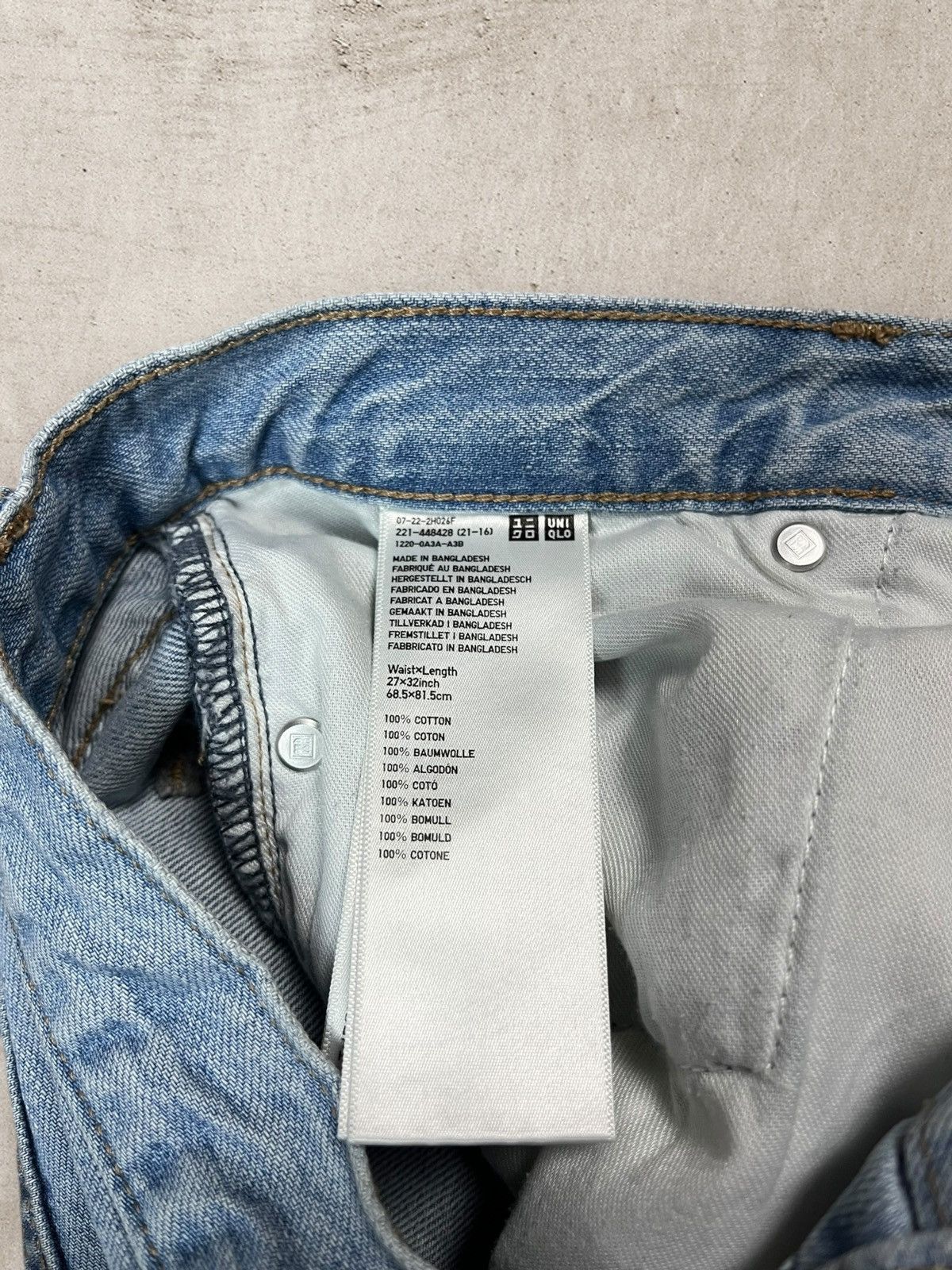 Japanese Brand Uniqlo Distressed Reguler Fit Jeans Pants Baby Blue 27w @204 Size US 30 / EU 46 - 6 Thumbnail