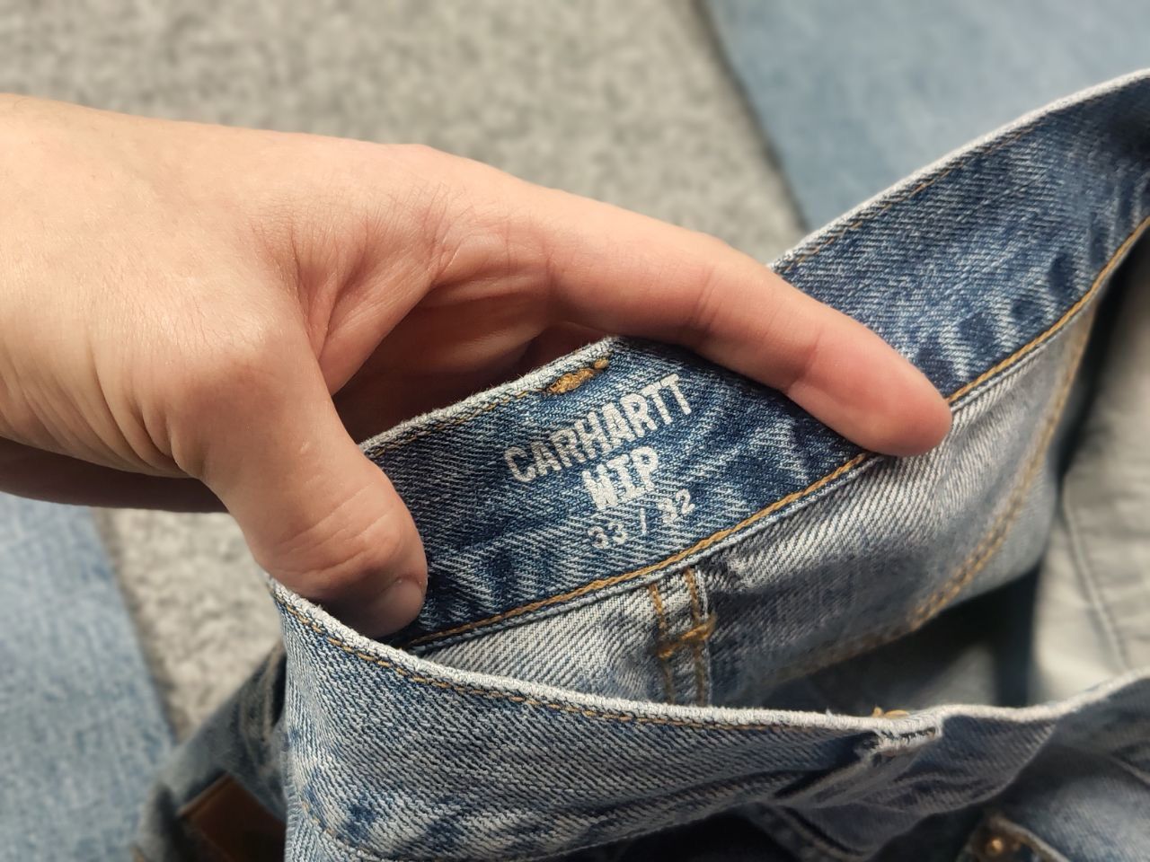 Carhartt Carhartt Wip Bexar Denim Faded Straight Jeans Vintage Style Size US 33 - 11 Thumbnail