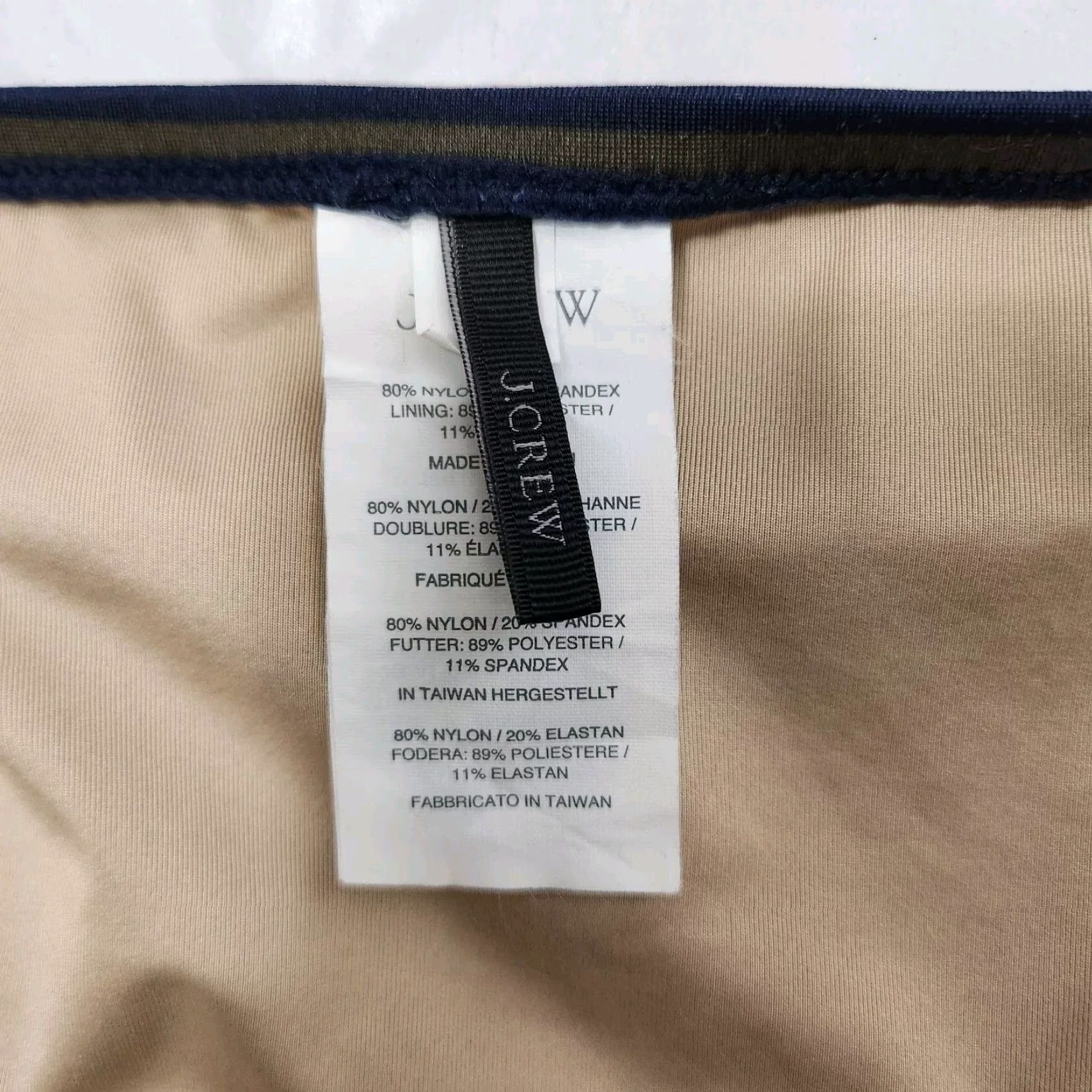 J.Crew J.CREW Bikini Swim Bottoms Womens Olive/Navy Striped XL Ruched Ties Lined Mid Rise Beach Classic Preppy Bottoms Womens Size ONE SIZE - 5 Thumbnail