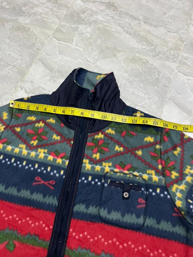 Japanese Brand Japanese Vintage Patterned Fleece Zip Up Jacket Size US S / EU 44-46 / 1 - 15 Thumbnail
