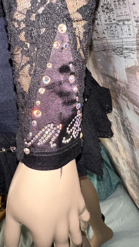 Designer Matching suit 2 pieces set sheer blouse & mini denim skirt Size S / US 4 / IT 40 - 4 Thumbnail