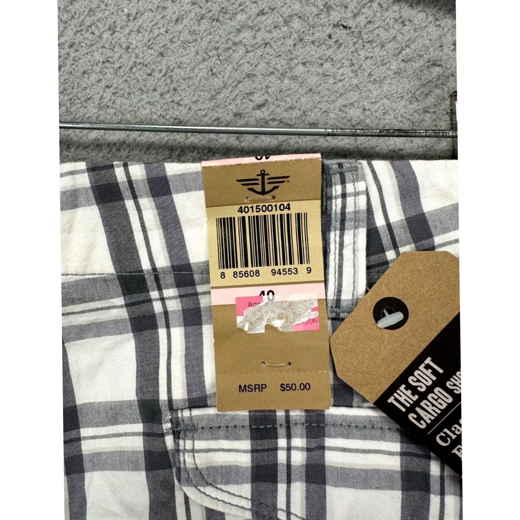 Dockers Dockers Shorts Cargo Mens 40 White Plaid Classic Fit Khaki Chino NEW Size US 40 / EU 56 - 5 Thumbnail