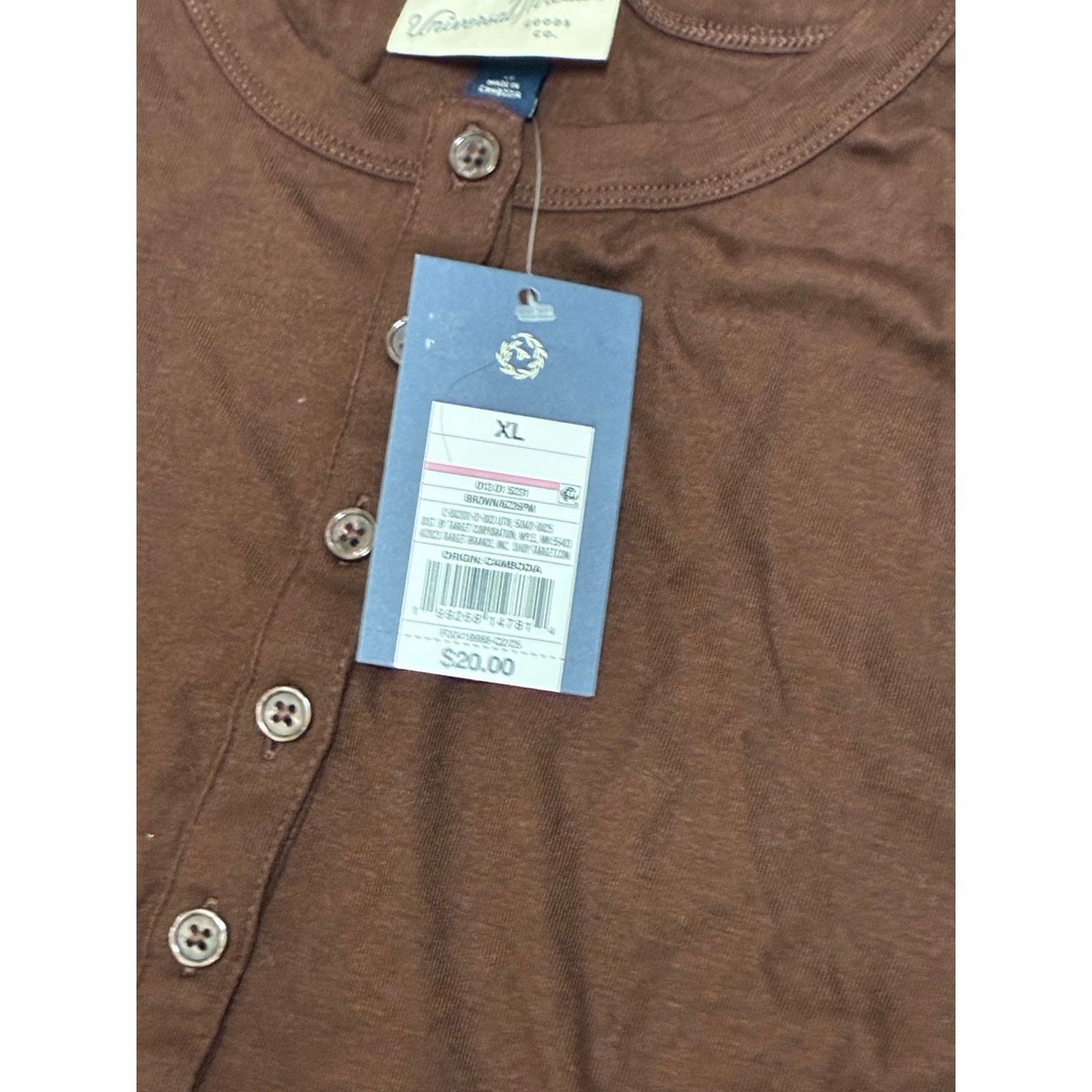 The Unbranded Brand Long Sleeve Top With 6 Buttons On it Size X-Large Brown Size XL / US 12-14 / IT 48-50 - 4 Thumbnail