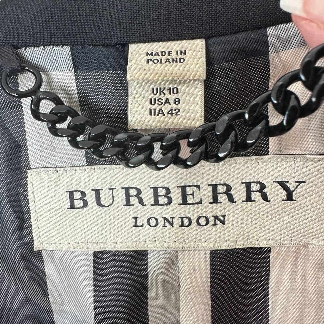 Burberry Burberry London Black 2-Button Wool Blazer Plaid Lined 8 Size M / US 6-8 / IT 42-44 - 14 Thumbnail