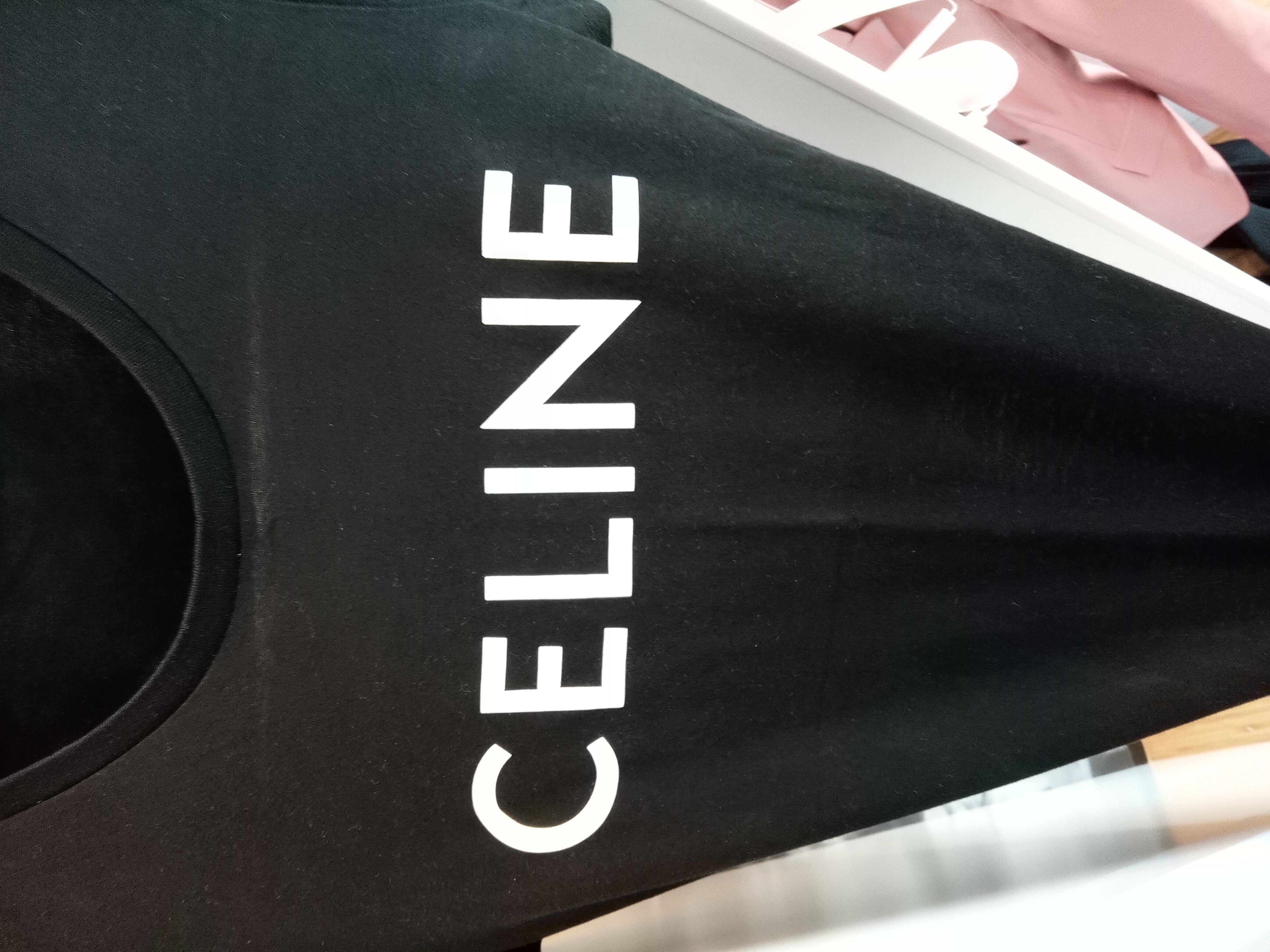 image of Celine Logo Tee Shirt in Black, Women's (Size Small)