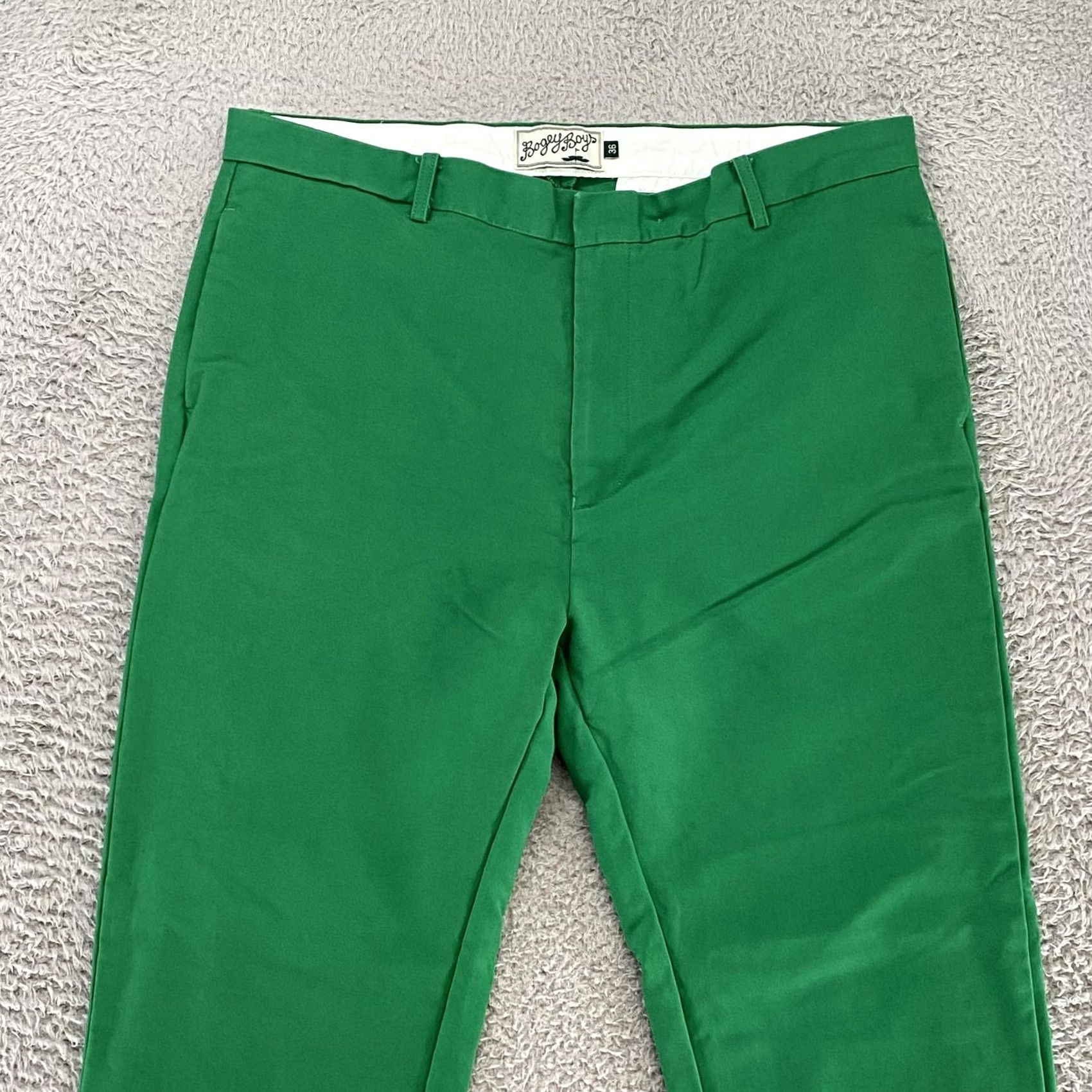 Vintage Bogey Boys Pants Mens 36 Green Chino Golf Casual Straight Leg 100% Cotton Size US 36 / EU 52 - 2 Thumbnail
