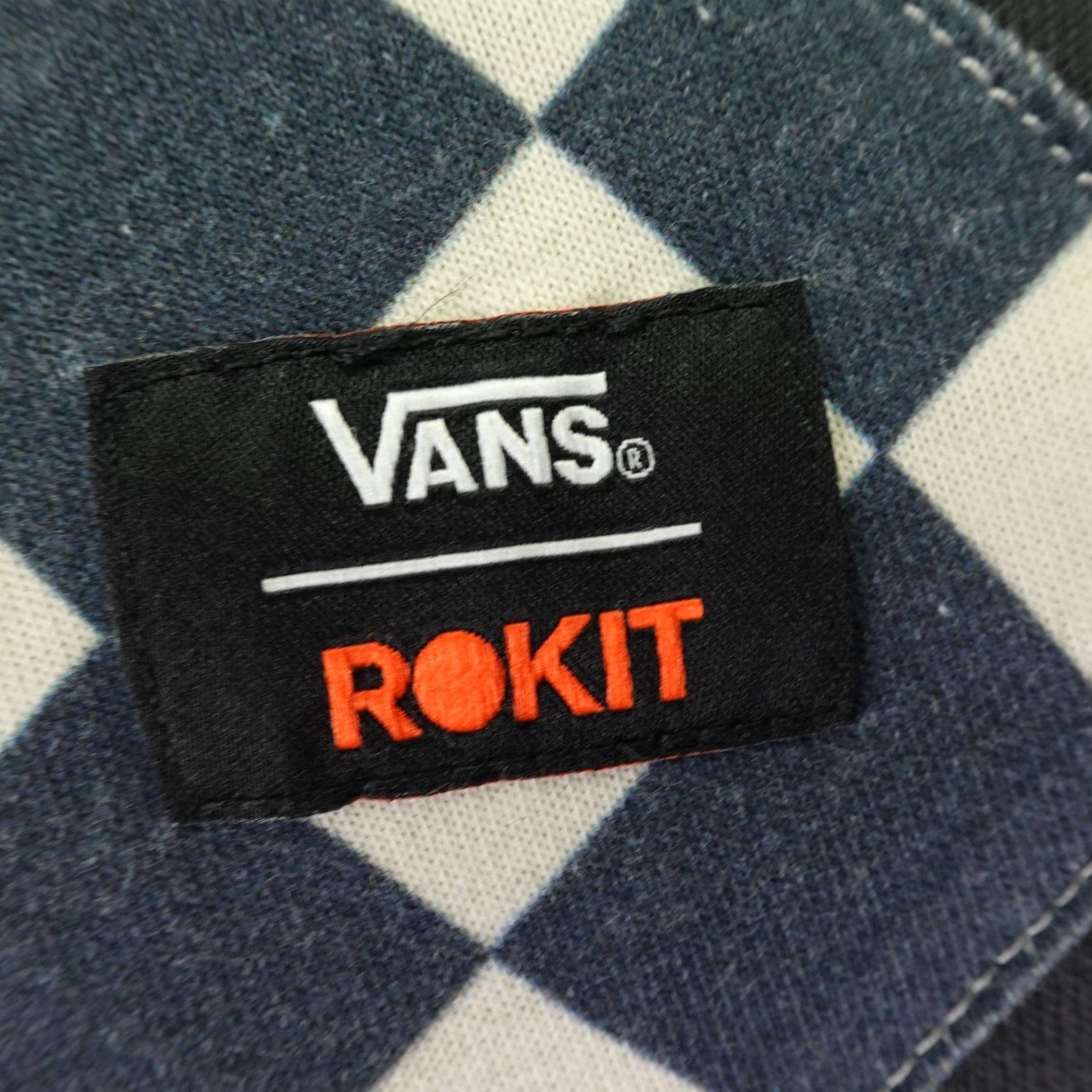 Vans VANS Hoodie Mens Small Gray Rokit Skateboarding Racing Checks Pullover Sweater Size US S / EU 44-46 / 1 - 4 Thumbnail
