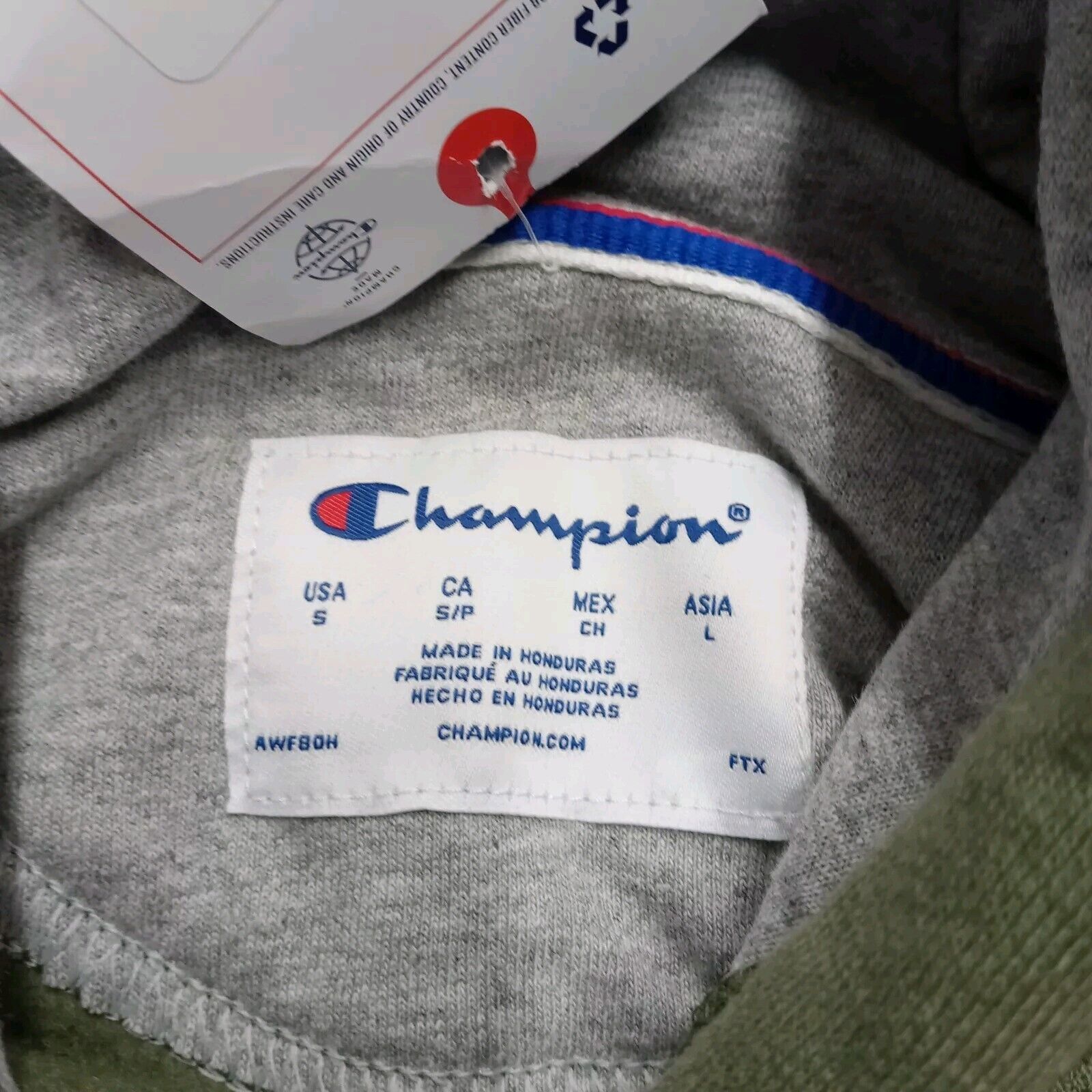 Champion Champion Hoodie Men's S Small Green Kangaroo Pocket Size US S / EU 44-46 / 1 - 5 Thumbnail