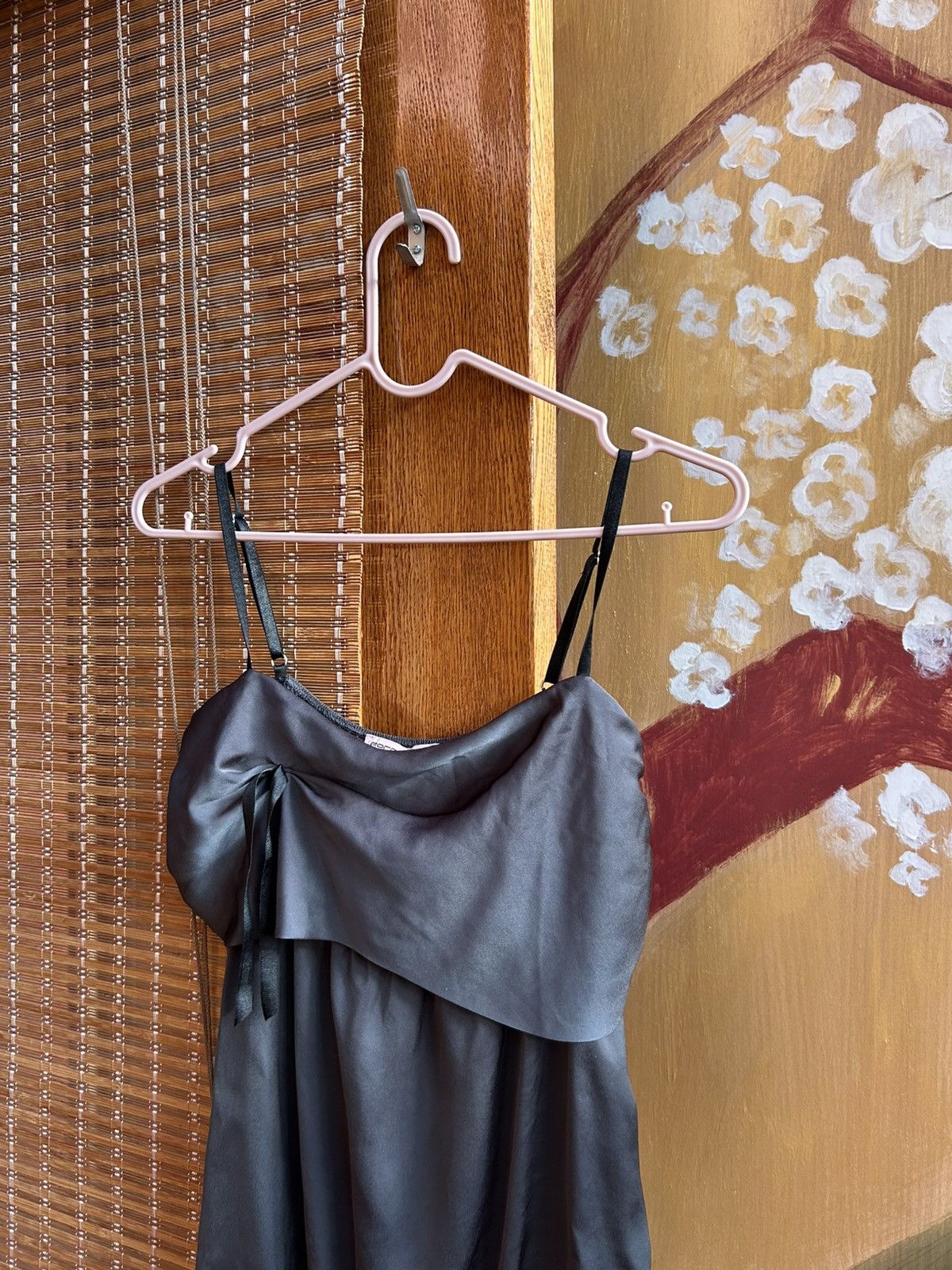 Vintage Y2K Fornarina Satin Cami Top Bow Detail Spaghetti Straps Size M / US 6-8 / IT 42-44 - 3 Thumbnail