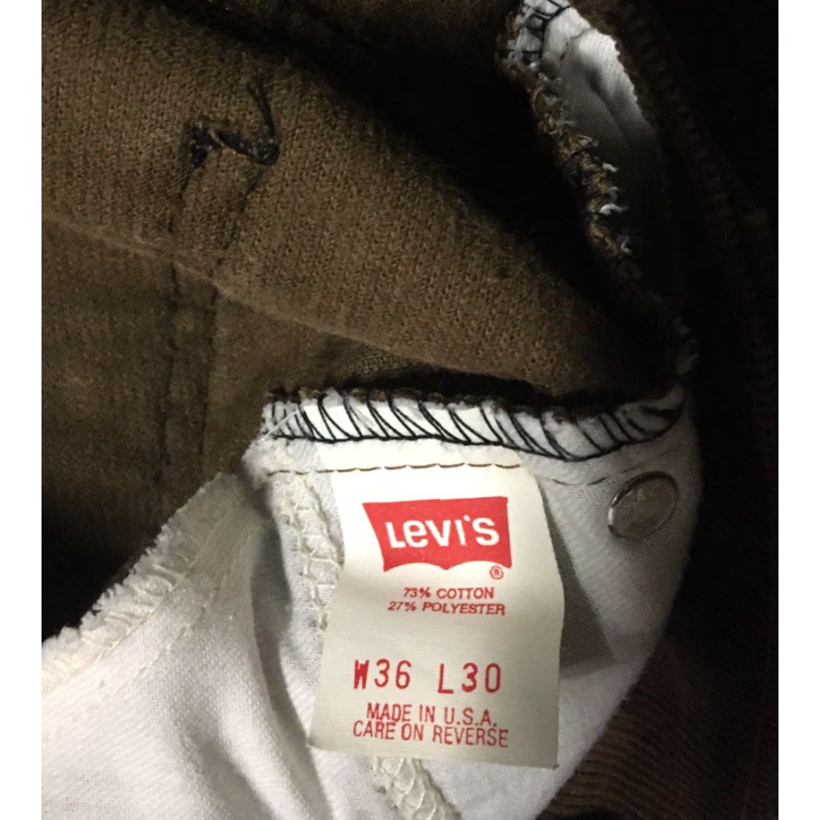 Levi's VINTAGE Levi's 517 Corduroy Pants Jeans Men 35 30 Brown USA 70s 80s Grunge Punk Biker Rock Size US 35 - 4 Thumbnail