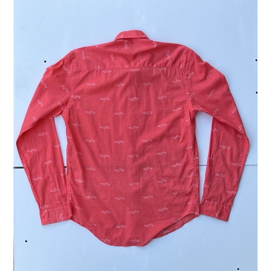 Zara Zara Man Coral Printed Cotton Short Sleeve Slim Fit Shirt Si Size US S / EU 44-46 / 1 - 2 Thumbnail