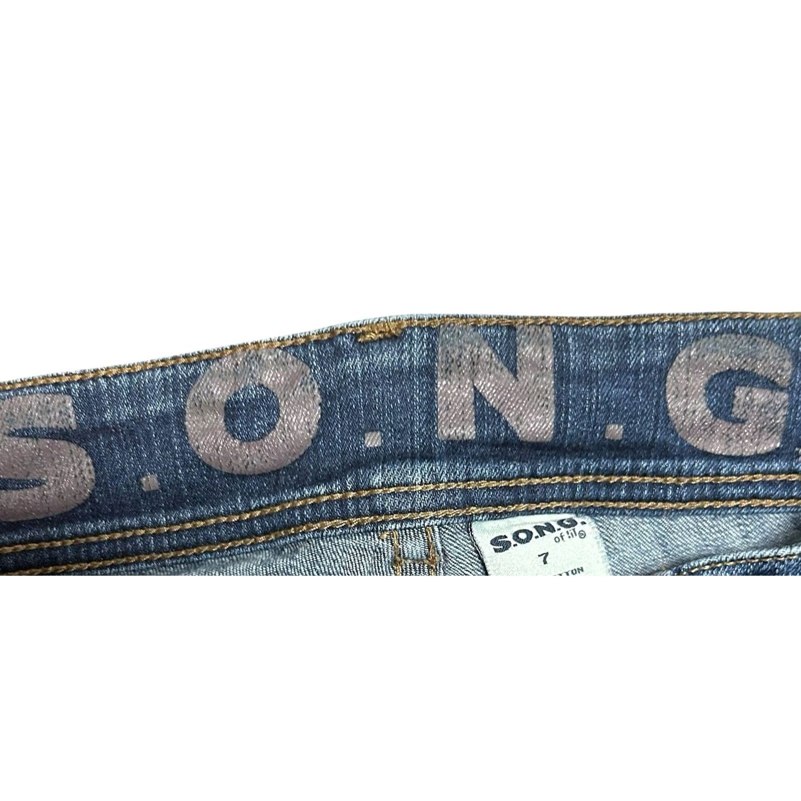 Vintage S.O.N.G Of Lil Women’s Jean Pants Straight Leg Size 7 Blue Denim 32 Inseam Womens Jeans Mid Rise 5-Pocket Design Size 28" / US 6 / IT 42 - 6 Thumbnail