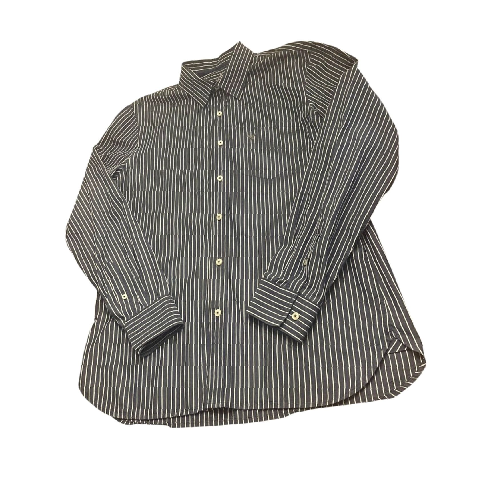 American Eagle Outfitters American Eagle Outfitters Striped Button Up Shirt Mens Large Blue Size US L / EU 52-54 / 3 - 4 Thumbnail