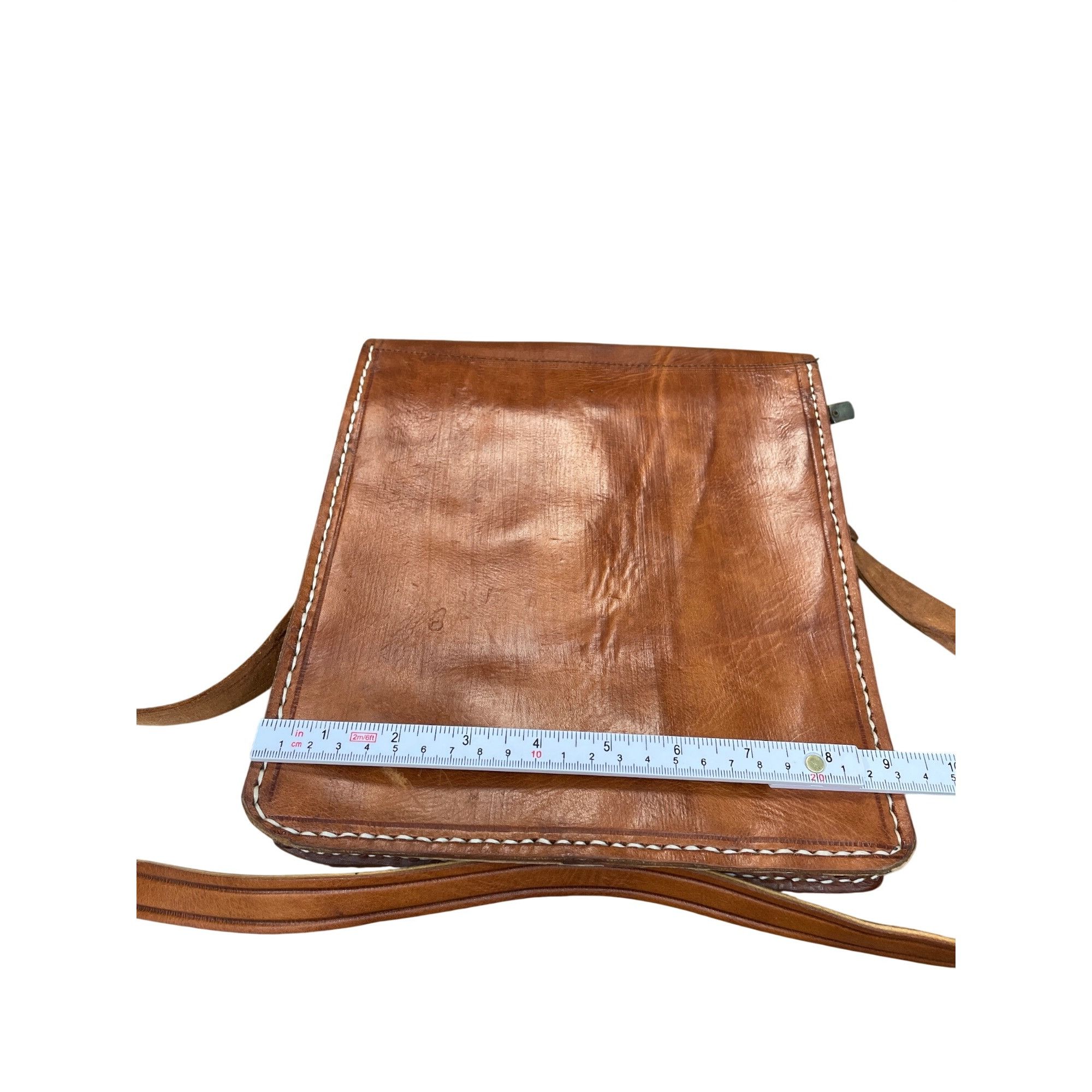 Other VTG unbranded womans brown leather adjustable crossbody bag Size ONE SIZE - 8 Thumbnail