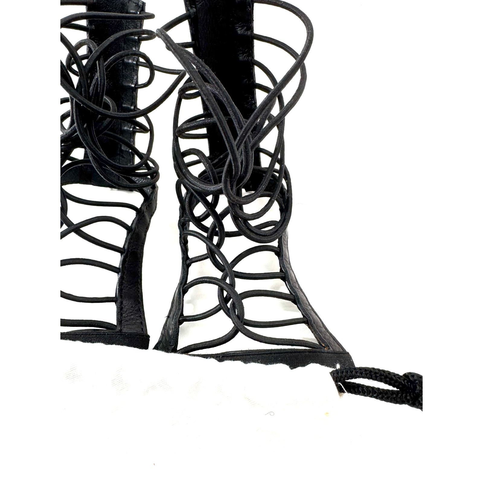 Wolford Womens Wolford Black Gladiator Lace Up Back Zip Shoe Inserts Size ONE SIZE - 6 Thumbnail