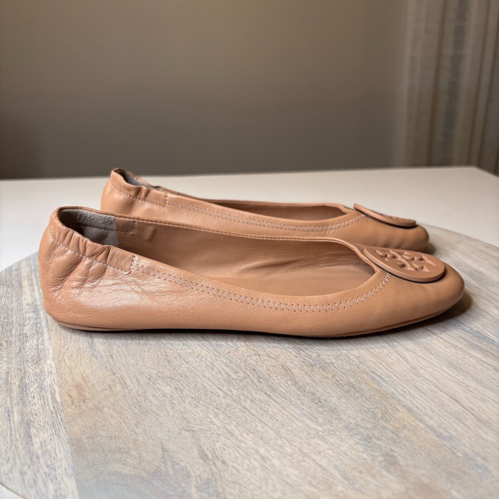 Tory Burch Tory Burch Women's Minnie Travel Tan Leather US Size 7.5 Size US 7.5 / IT 37.5 - 4 Thumbnail