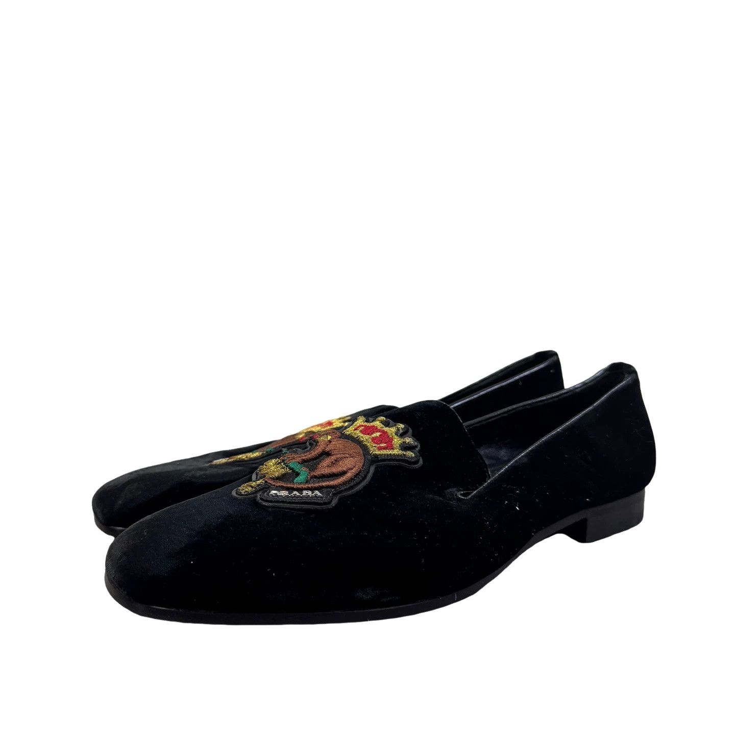 Prada Prada Embroidered Crown Velvet Loafers 6.5 Size US 7.5 / EU 40-41 - 1 Thumbnail